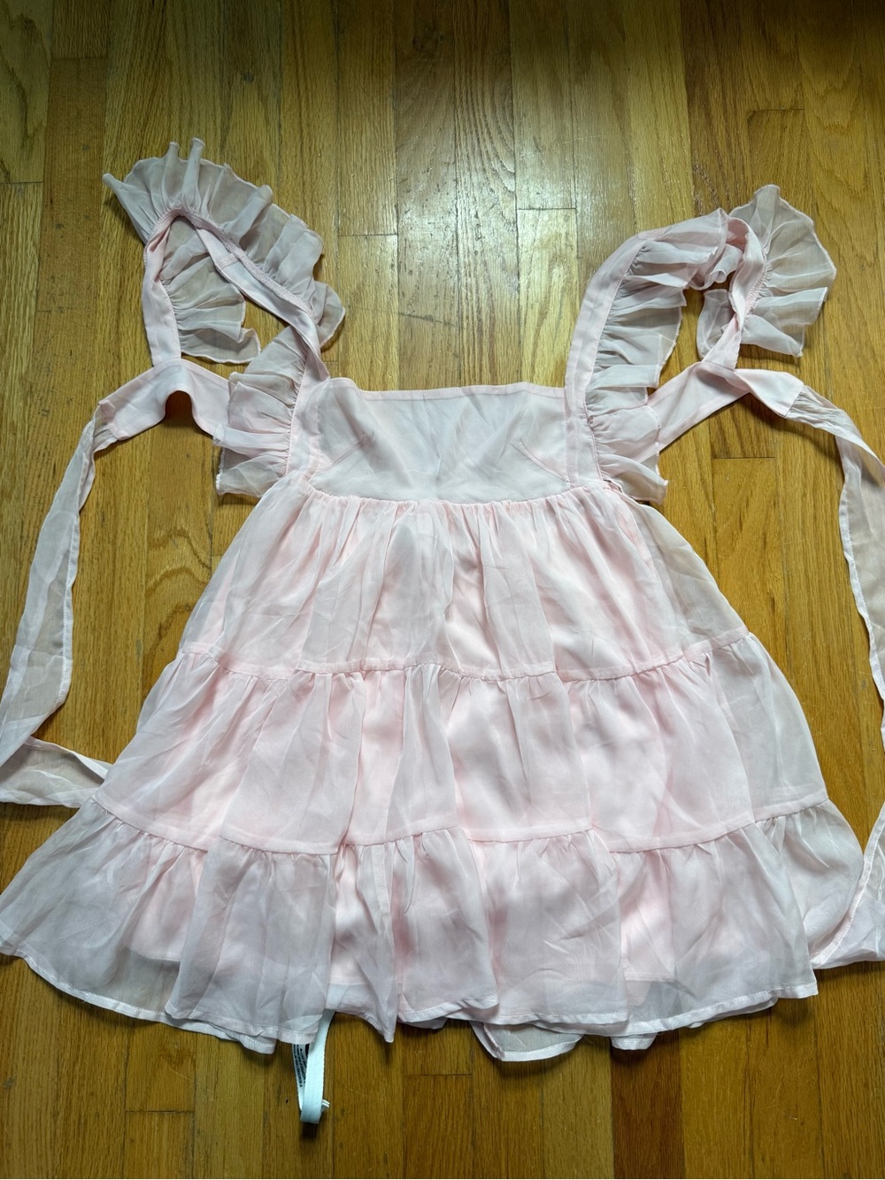 Lucy in the Sky Light Pink Ruffled Tiered Babydoll Dress